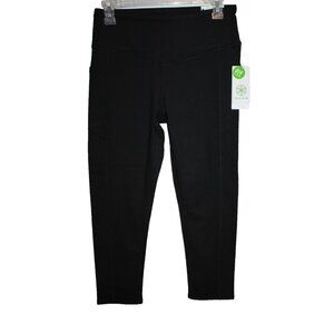 Gaiam Women's OM Hi Rise Prana Pocket Capri Black Yoga Pants Leggings Size M NEW